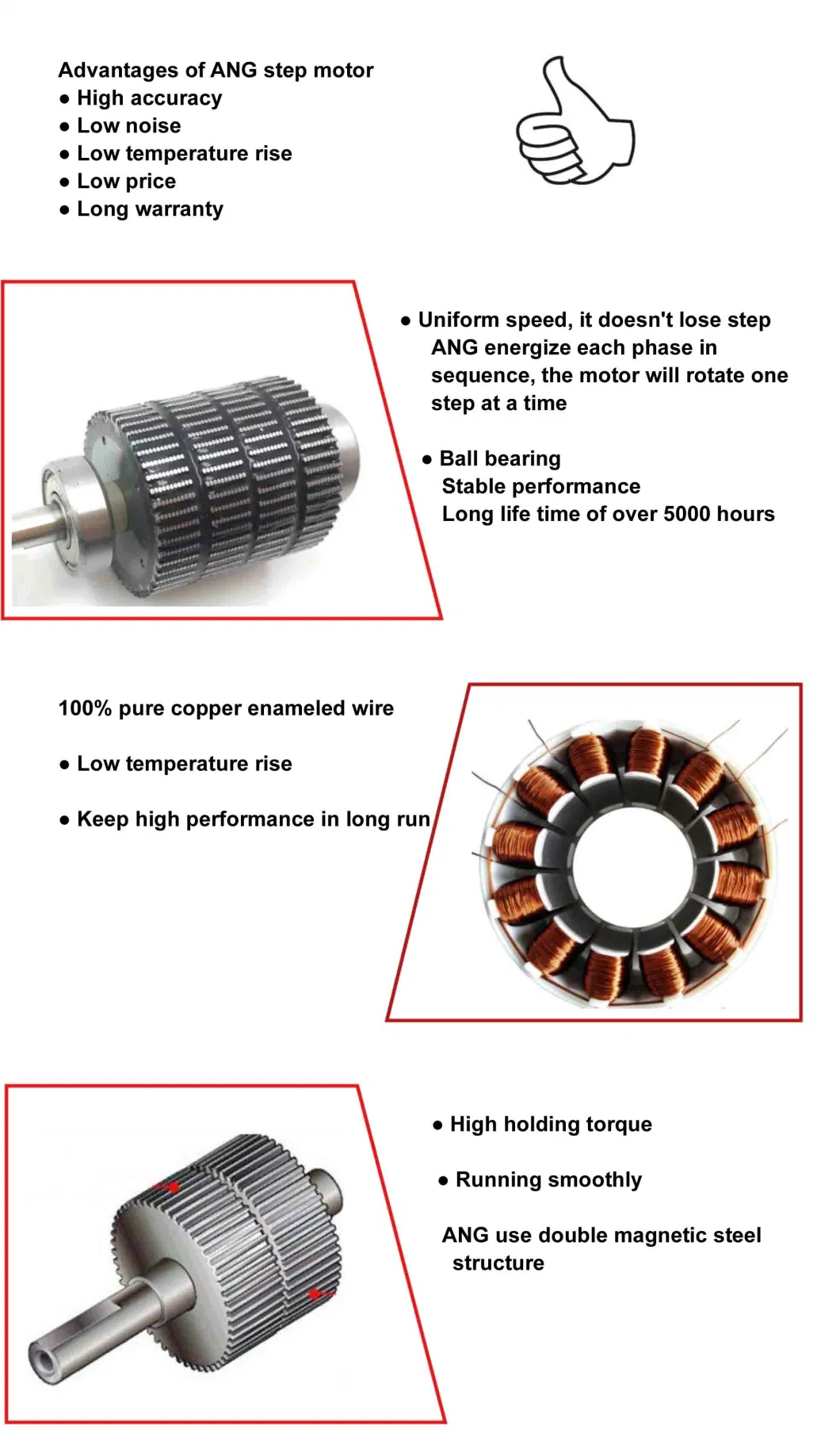 Step Stepping Hybrid Electric Stepper Motor for Medical Mask Making Machine